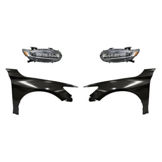 Replacement - 4-Piece Kit (Driver and Passenger Side Headlights, Driver and Passenger Side Fenders) (CAPA Certified)