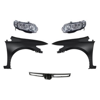 Replacement - 5-Piece Kit (Driver and Passenger Side Headlights, Grille Bar, Driver and Passenger Side Fenders) (Standard Line)
