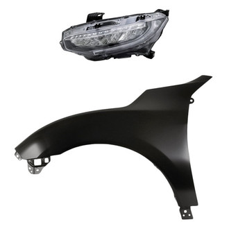 Replacement - 2-Piece Kit (Driver Side Headlight, Front Driver Side Fender) (CAPA Certified)
