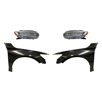 Replacement - 4-Piece Kit (Driver and Passenger Side Headlights, Driver and Passenger Side Fenders) (Standard Line)