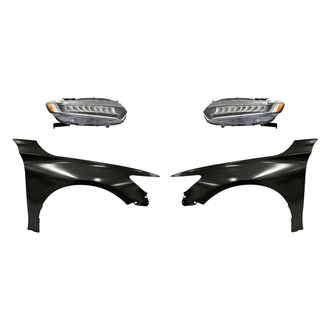 Replacement - 4-Piece Kit (Driver and Passenger Side Headlights, Driver and Passenger Side Fenders) (Standard Line)