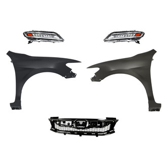 Replacement - 5-Piece Kit (Driver and Passenger Side Headlights, Grille, Driver and Passenger Side Fenders) (Standard Line)