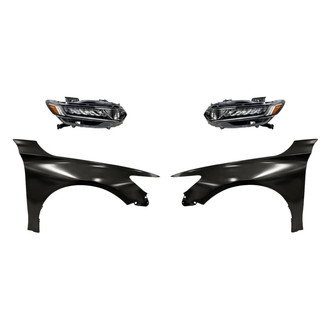 Replacement - 4-Piece Kit (Driver and Passenger Side Headlights, Driver and Passenger Side Fenders) (Standard Line)