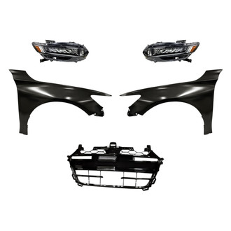 Replacement - 5-Piece Kit (Driver and Passenger Side Headlights, Grille, Driver and Passenger Side Fenders) (Standard Line)