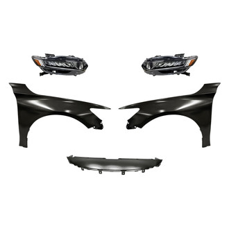 Replacement - 5-Piece Kit (Driver and Passenger Side Headlights, Upper Grille Cover, Driver and Passenger Side Fenders) (Standard Line)