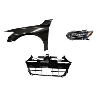 Replacement - 3-Piece Kit (Driver Side Headlight, Grille, Front Driver Side Fender) (CAPA Certified)
