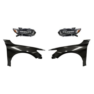 Replacement - 4-Piece Kit (Driver and Passenger Side Headlights, Driver and Passenger Side Fenders) (CAPA Certified)