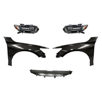 Replacement - 5-Piece Kit (Driver and Passenger Side Headlights, Upper Grille Cover, Driver and Passenger Side Fenders) (CAPA Certified)