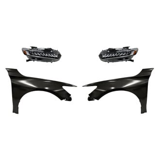 Replacement - 4-Piece Kit (Driver and Passenger Side Headlights, Driver and Passenger Side Fenders) (CAPA Certified)