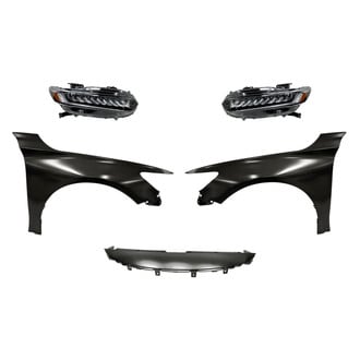 Replacement - 5-Piece Kit (Driver and Passenger Side Headlights, Upper Grille Cover, Driver and Passenger Side Fenders) (CAPA Certified)