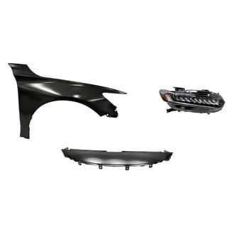 Replacement - 3-Piece Kit (Passenger Side Headlight, Upper Grille Cover, Front Passenger Side Fender) (CAPA Certified)