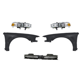 Replacement - 5-Piece Kit (Driver and Passenger Side Headlights, Grille, Driver and Passenger Side Fenders) (Standard Line)