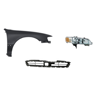 Replacement - 3-Piece Kit (Passenger Side Headlight, Grille, Front Passenger Side Fender) (Standard Line)