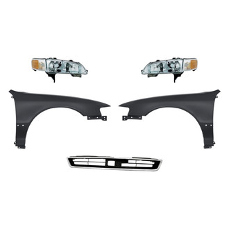 Replacement - 5-Piece Kit (Driver and Passenger Side Headlights, Grille, Driver and Passenger Side Fenders) (Standard Line)