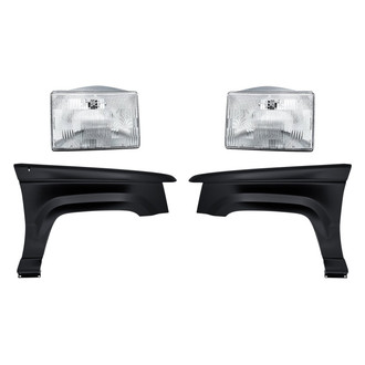 Replacement BNDL-256381 - 4-Piece Kit (Driver and Passenger Side Headlights, Driver and Passenger Side Fenders) (Standard Line)