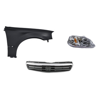 Replacement - 3-Piece Kit (Passenger Side Headlight, Grille, Front Passenger Side Fender) (Standard Line)