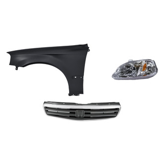 Replacement - 3-Piece Kit (Driver Side Headlight, Grille, Front Driver Side Fender) (Standard Line)