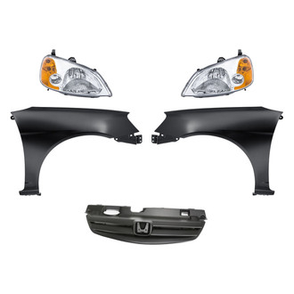 Replacement - 5-Piece Kit (Driver and Passenger Side Headlights, Grille, Driver and Passenger Side Fenders) (Standard Line)