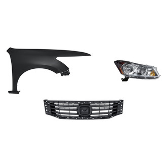 Replacement - 3-Piece Kit (Passenger Side Headlight, Grille, Front Passenger Side Fender) (Standard Line)