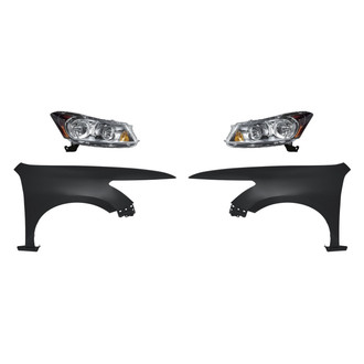 Replacement - 4-Piece Kit (Driver and Passenger Side Headlights, Driver and Passenger Side Fenders) (Standard Line)