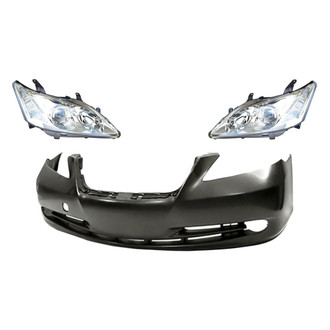 Replacement - 3-Piece Kit (Driver and Passenger Side Headlights, Front Bumper Cover) (Standard Line)