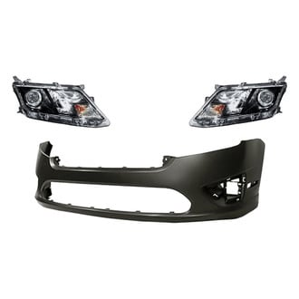 Replacement - 3-Piece Kit (Driver and Passenger Side Headlights, Front Bumper Cover) (CAPA Certified)