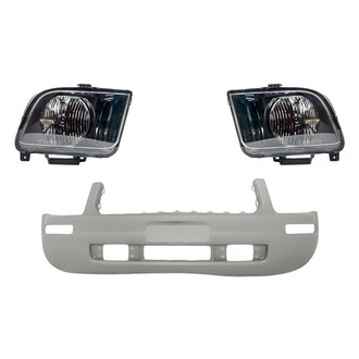 Replacement - 3-Piece Kit (Driver and Passenger Side Headlights, Front Bumper Cover) (Standard Line)