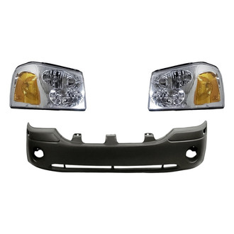 Replacement - 3-Piece Kit (Driver and Passenger Side Headlights, Front Bumper Cover) (Standard Line)