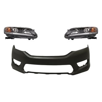Replacement - 3-Piece Kit (Driver and Passenger Side Headlights, Front Bumper Cover) (CAPA Certified)