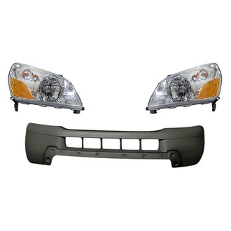 Replacement - 3-Piece Kit (Driver and Passenger Side Headlights, Front Bumper Cover) (Standard Line)