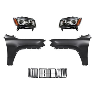 Replacement - 5-Piece Kit (Driver and Passenger Side Headlights, Grille, Driver and Passenger Side Fenders)
