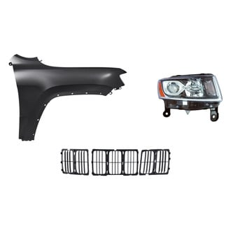 Replacement - 3-Piece Kit (Passenger Side Headlight, Grille, Front Passenger Side Fender) (CAPA Certified)