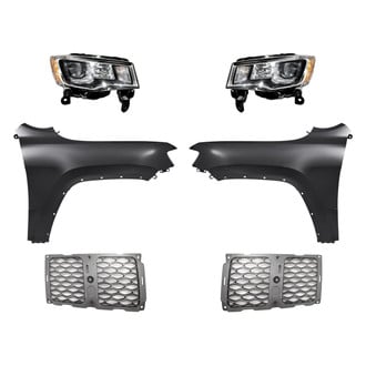 Replacement - 6-Piece Kit (Driver and Passenger Side Headlights, Driver and Passenger Side Outer Grille Moldings, Driver and Passenger Side Fenders) (Standard Line)