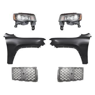 Replacement - 6-Piece Kit (Driver and Passenger Side Headlights, Driver and Passenger Side Outer Grille Moldings, Driver and Passenger Side Fenders) (Standard Line)