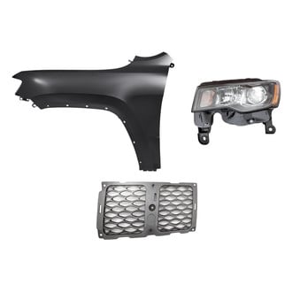 Replacement - 3-Piece Kit (Driver Side Headlight, Driver Side Outer Grille Molding, Front Driver Side Fender) (Standard Line)