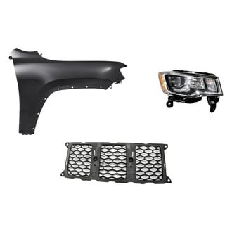 Replacement - 3-Piece Kit (Passenger Side Headlight, Center Grille Molding, Front Passenger Side Fender) (Standard Line)
