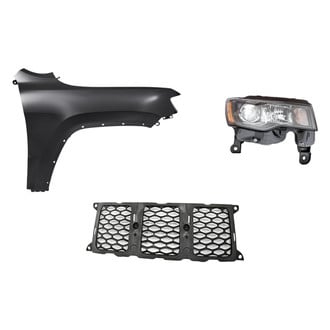Replacement - 3-Piece Kit (Passenger Side Headlight, Center Grille Molding, Front Passenger Side Fender) (Standard Line)