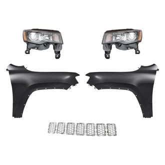 Replacement - 5-Piece Kit (Driver and Passenger Side Headlights, Inner Grille Trim Ring, Driver and Passenger Side Fenders) (Standard Line)