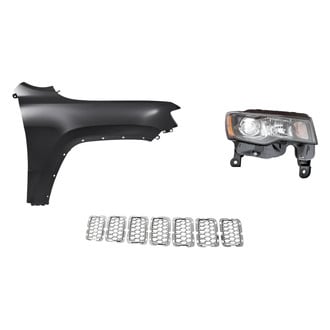Replacement - 3-Piece Kit (Passenger Side Headlight, Inner Grille Trim Ring, Front Passenger Side Fender) (Standard Line)