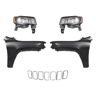Replacement - 5-Piece Kit (Driver and Passenger Side Headlights, Grille Molding, Driver and Passenger Side Fenders) (CAPA Certified)