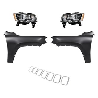 Replacement - 5-Piece Kit (Driver and Passenger Side Headlights, Grille Trim Ring, Driver and Passenger Side Fenders) (Standard Line)
