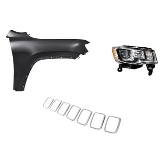 Replacement - 3-Piece Kit (Passenger Side Headlight, Grille Trim Ring, Front Passenger Side Fender)