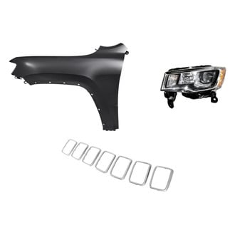 Replacement - 3-Piece Kit (Driver Side Headlight, Grille Trim Ring, Front Driver Side Fender)