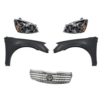 Replacement - 5-Piece Kit (Driver and Passenger Side Headlights, Grille, Driver and Passenger Side Fenders) (Standard Line)