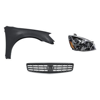 Replacement - 3-Piece Kit (Passenger Side Headlight, Grille, Front Passenger Side Fender) (Standard Line)