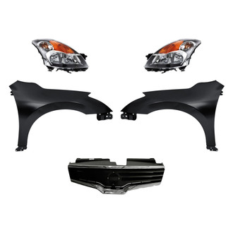 Replacement - 5-Piece Kit (Driver and Passenger Side Headlights, Grille, Driver and Passenger Side Fenders)