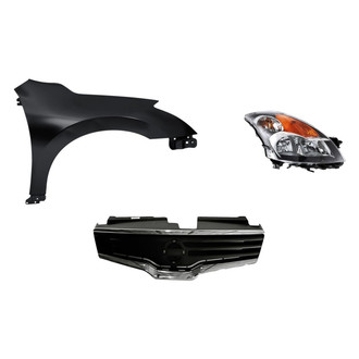 Replacement - 3-Piece Kit (Passenger Side Headlight, Grille, Front Passenger Side Fender)