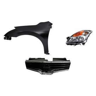 Replacement - 3-Piece Kit (Driver Side Headlight, Grille, Front Driver Side Fender)