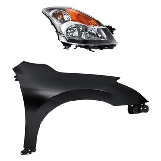 Replacement - 2-Piece Kit (Passenger Side Headlight, Front Passenger Side Fender)
