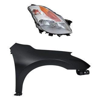 Replacement - 2-Piece Kit (Passenger Side Headlight, Front Passenger Side Fender) (Standard Line)
